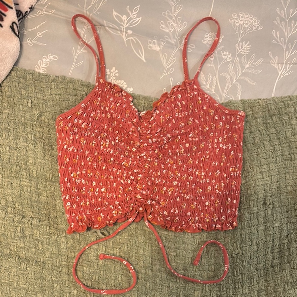 Aeropostale Red Floral Tank Top